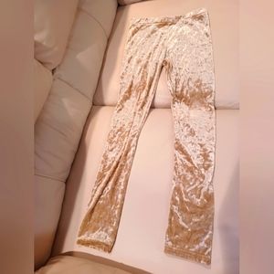 Joyfolie girl's gold velvet legging size 12